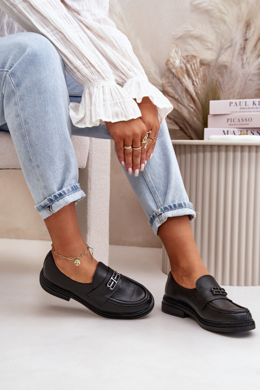 Zazoo 20174   Elegantiško stiliaus batai  su plačiais kulniukais Juodos spalvos