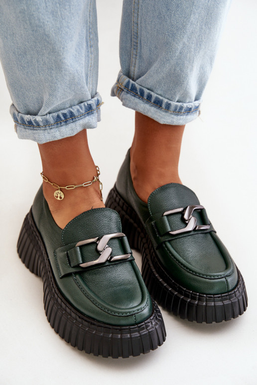 Zazoo 20176 batai moteriški mokasinai  chaki spalvos