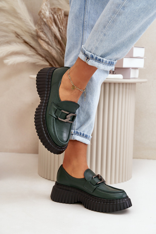 Zazoo 20176 batai moteriški mokasinai  chaki spalvos