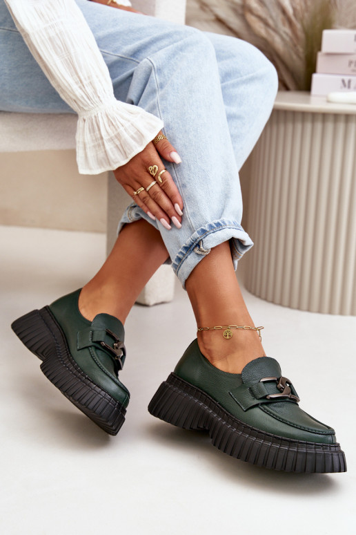 Zazoo 20176 batai moteriški mokasinai  chaki spalvos