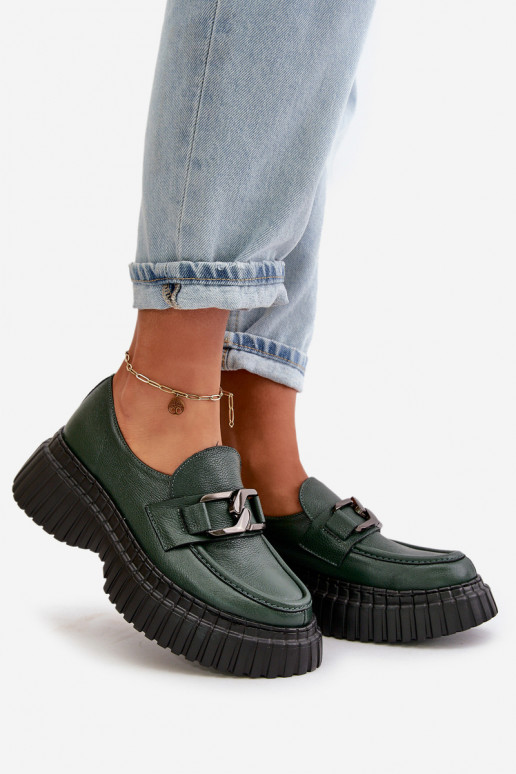 Zazoo 20176 batai moteriški mokasinai  chaki spalvos