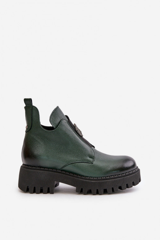 Zazoo 60451 Moteriški aulinukai  su ornamentais chaki spalvos