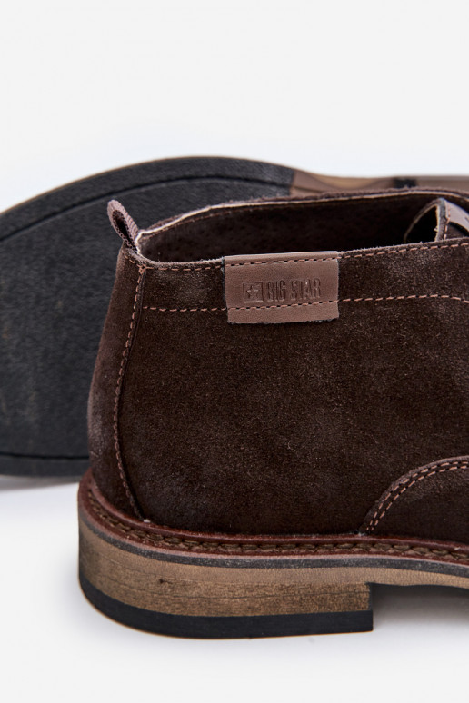 Zomšiniai batai  su raišteliais Big Star OO174145 tamsiai rudos spalvos Zomšiniai batai  su raišteliais Big Star OO174145 tamsiai rudos spalvos