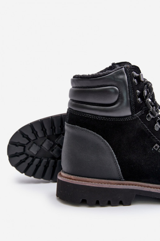 iš zomšos pašiltinti Aulinukai batai  Big Star OO174643 Hi-Poly System Juodos spalvos