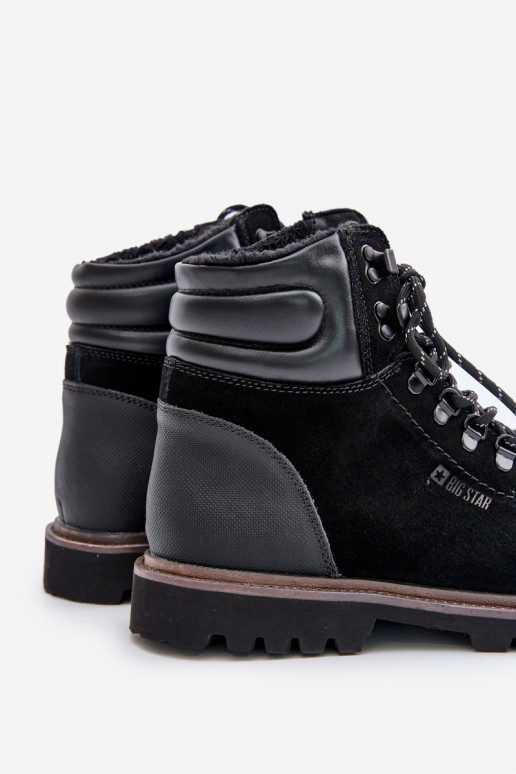 iš zomšos pašiltinti Aulinukai batai  Big Star OO174643 Hi-Poly System Juodos spalvos