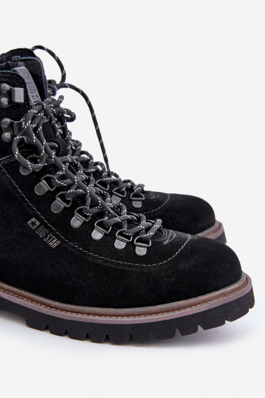 iš zomšos pašiltinti Aulinukai batai  Big Star OO174643 Hi-Poly System Juodos spalvos