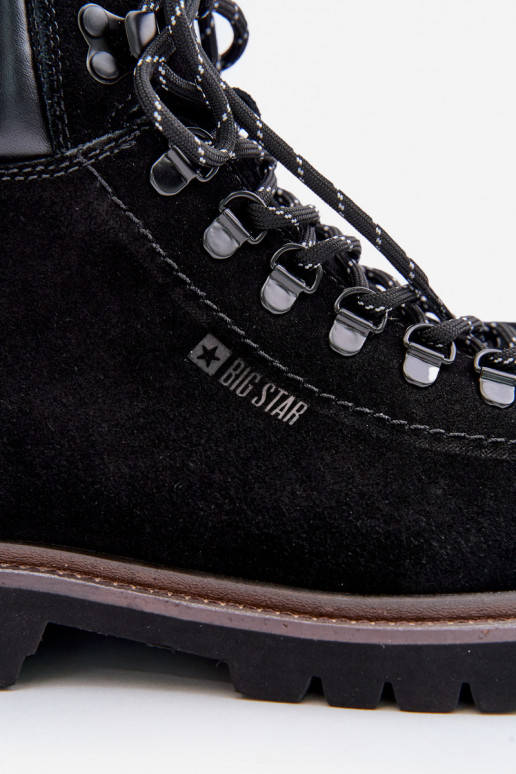 iš zomšos pašiltinti Aulinukai batai  Big Star OO174643 Hi-Poly System Juodos spalvos