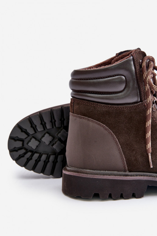 iš zomšos pašiltinti Aulinukai batai  Big Star OO174644 Hi-Poly System rudos spalvos