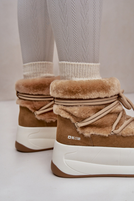   sniego batai  su masyviu padu su kailiuku Big Star OO274A207 rudos spalvos