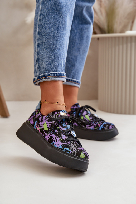   sportiniai bateliai su platforma  06191-05 Violetinės spalvos