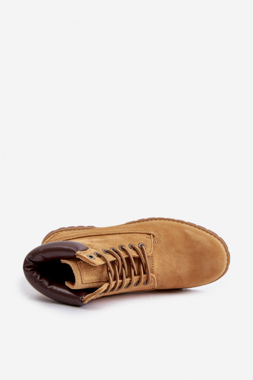 iš zomšos pašiltinti batai  Big Star OO174136 HI-POLY SYSTEM Camel