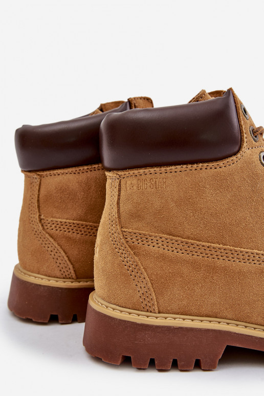 iš zomšos pašiltinti batai  Big Star OO174136 HI-POLY SYSTEM Camel