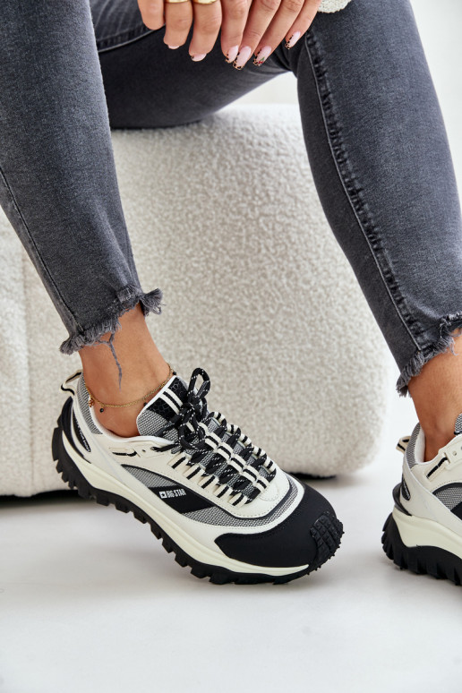    modelio batai  su platforma Big Star OO274A220 HI-POLY SYSTEM Baltos-Juodos spalvos