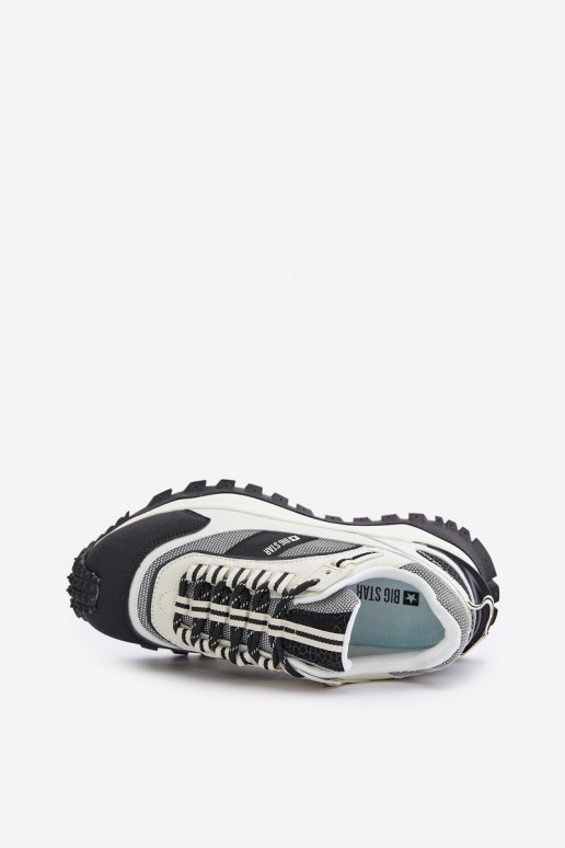    modelio batai  su platforma Big Star OO274A220 HI-POLY SYSTEM Baltos-Juodos spalvos