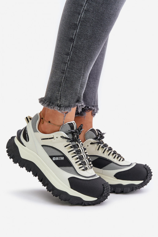    modelio batai  su platforma Big Star OO274A220 HI-POLY SYSTEM Baltos-Juodos spalvos