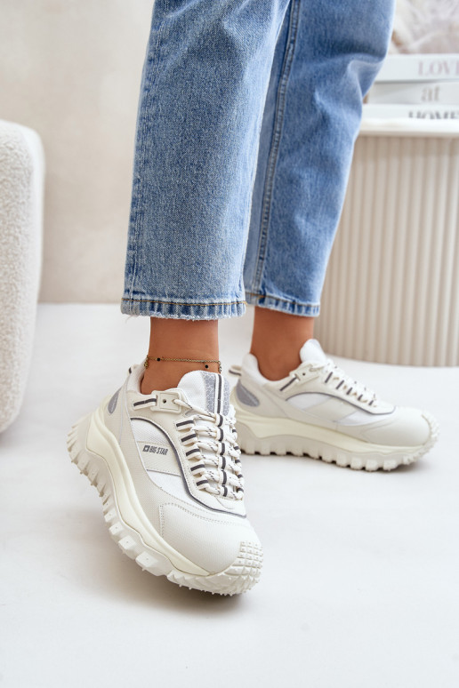    modelio batai  su platforma Big Star OO274A221 HI-POLY SYSTEM baltos spalvos