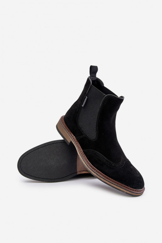 iš zomšos  stilingi aulinukai Big Star OO174192 Juodos spalvos