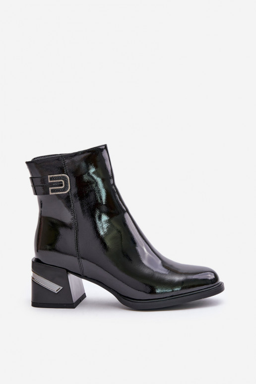 su lako efektu Aulinukai su kulniukais pašiltinti MR880-093 Juodos spalvos