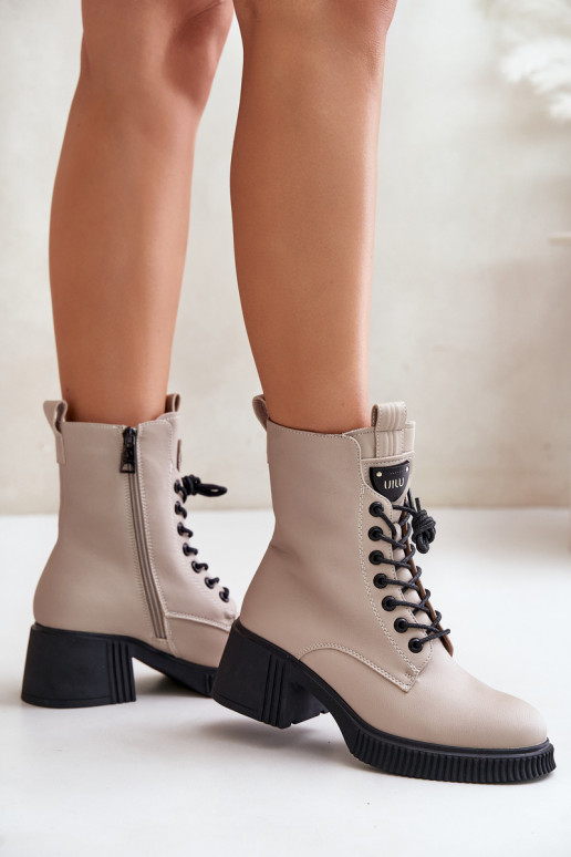 pašiltinti Moteriški aulinukai  Vinceza 66671 smėlio spalvos