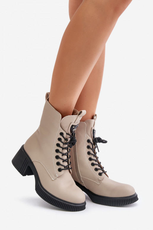 pašiltinti Moteriški aulinukai  Vinceza 66671 smėlio spalvos