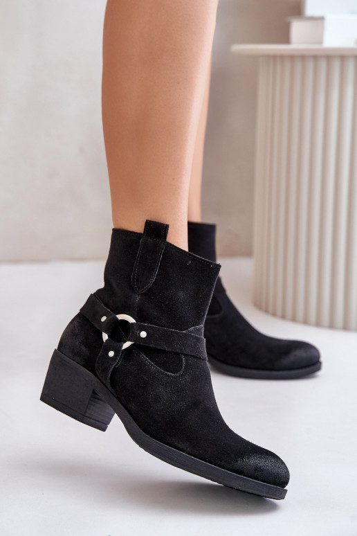 Zazoo 60477 zomšiniai šiltinti aulinukai su kulniukais, juodos spalvos