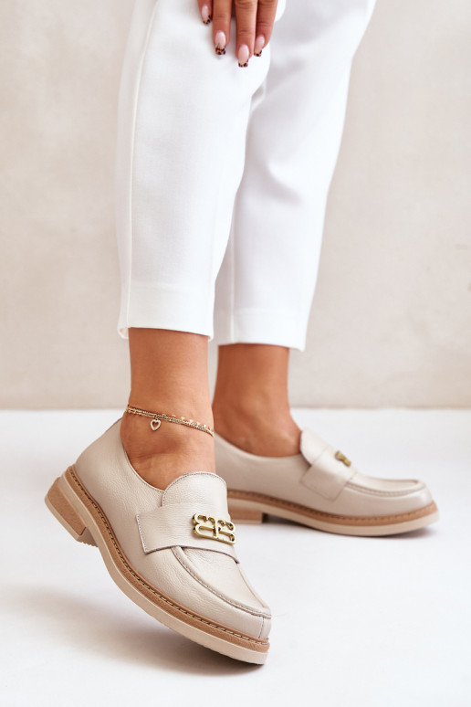 Zazoo 20174   Elegantiško stiliaus batai  su plačiais kulniukais smėlio spalvos