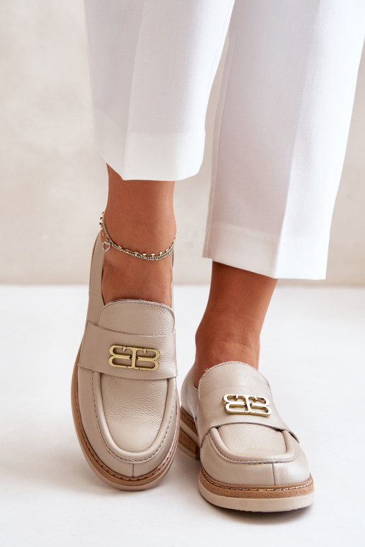 Zazoo 20174   Elegantiško stiliaus batai  su plačiais kulniukais smėlio spalvos