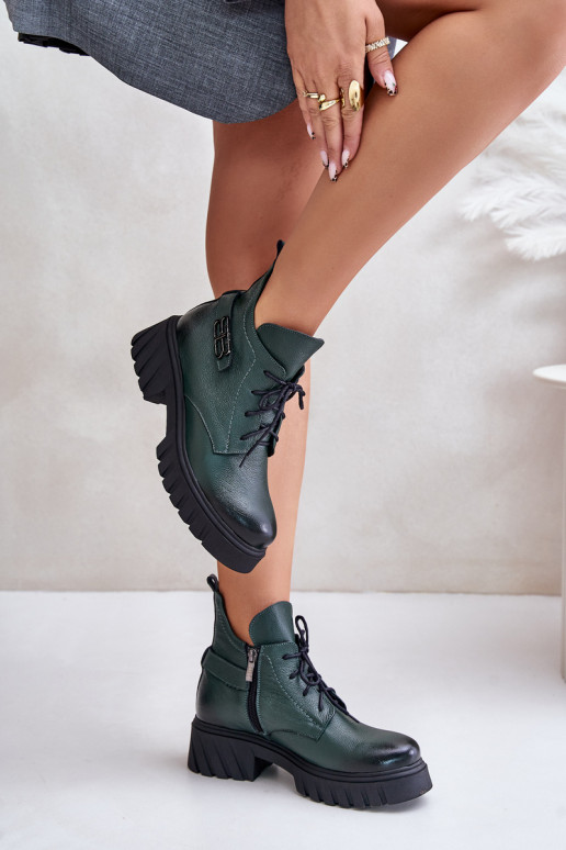 Zazoo 60483  Auliniai batai pašiltinti chaki spalvos