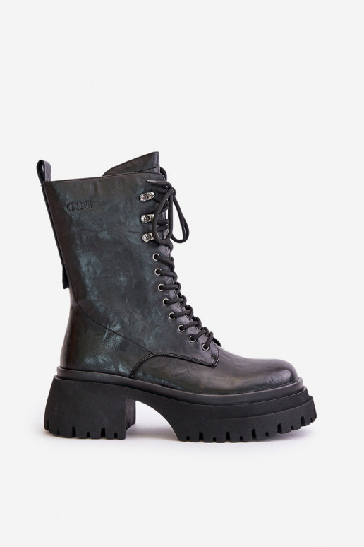 Aulinukai auliniai batai  pašiltinti GOE OO2N4121 Juodos spalvos