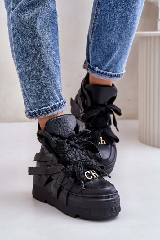    modelio batai  su platforma CheBello 4561 Juodos spalvos