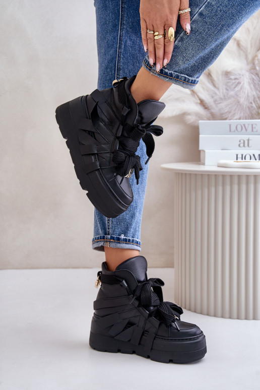    modelio batai  su platforma CheBello 4561 Juodos spalvos