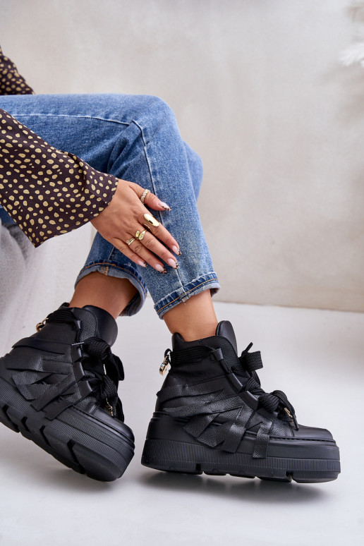    modelio batai  su platforma CheBello 4561 Juodos spalvos