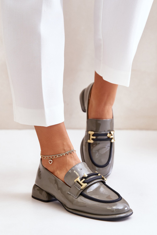 su lako efektu batai   su ornamentais Artiker 55C0412 pilkos spalvos