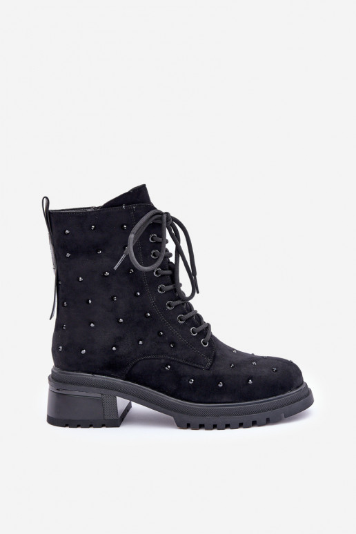 Dekoruotos aulinukai  pašiltinti D&A MR880-017 Juodos spalvos