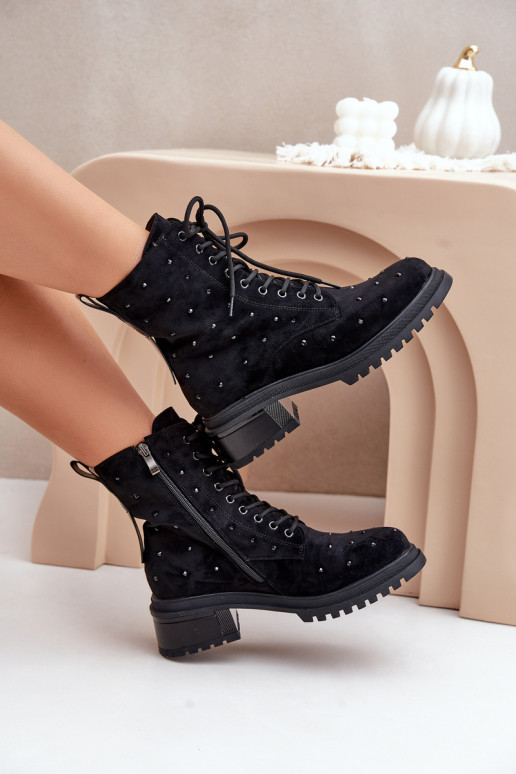 Dekoruotos aulinukai  pašiltinti D&A MR880-017 Juodos spalvos