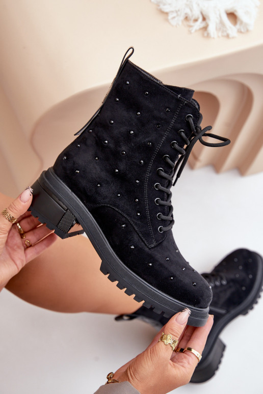 Dekoruotos aulinukai  pašiltinti D&A MR880-017 Juodos spalvos