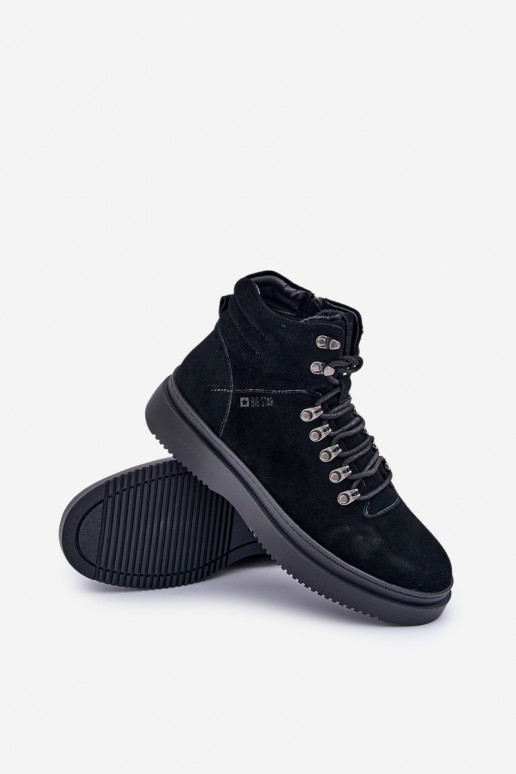iš zomšos batai  pašiltinti Big Star OO174187 Juodos spalvos