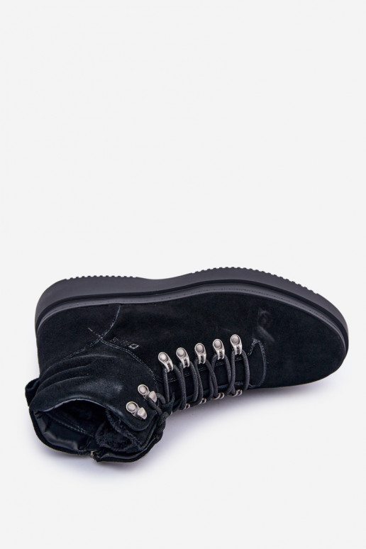 iš zomšos batai  pašiltinti Big Star OO174187 Juodos spalvos