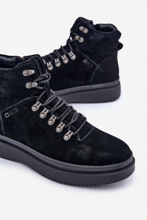 iš zomšos batai  pašiltinti Big Star OO174187 Juodos spalvos