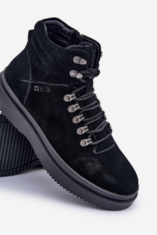iš zomšos batai  pašiltinti Big Star OO174187 Juodos spalvos