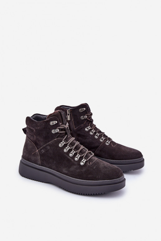 iš zomšos batai  pašiltinti Big Star OO174189 rudos spalvos