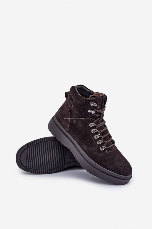 iš zomšos batai  pašiltinti Big Star OO174189 rudos spalvos