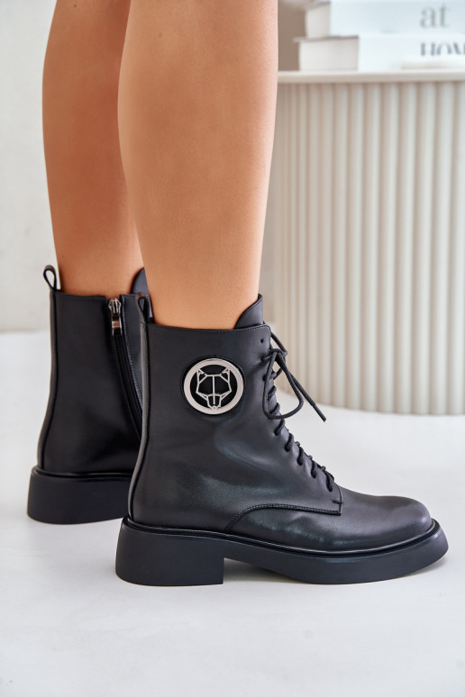   Šilti suvarstomi aulinukai  su ornamentais Juodos spalvos Lorevine