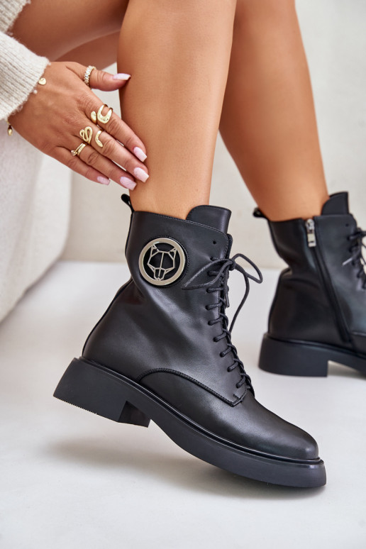   Šilti suvarstomi aulinukai  su ornamentais Juodos spalvos Lorevine