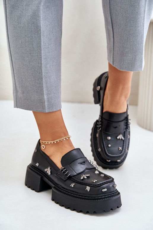   batai  su gražiomis detalėmis D&A MR880-102 Juodos spalvos