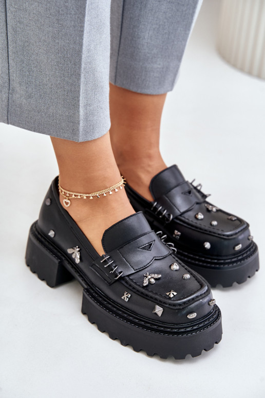   batai  su gražiomis detalėmis D&A MR880-102 Juodos spalvos