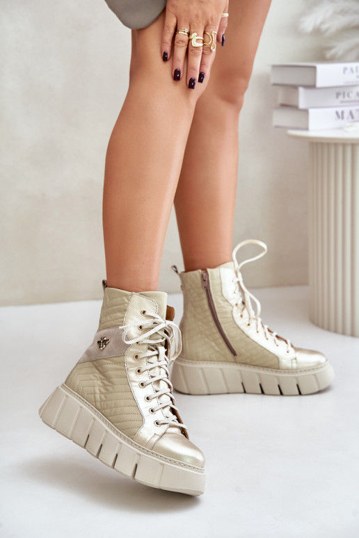 Aulinukai su platforma  06751-25 aukso spalvos