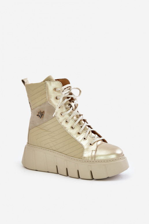 Aulinukai su platforma  06751-25 aukso spalvos