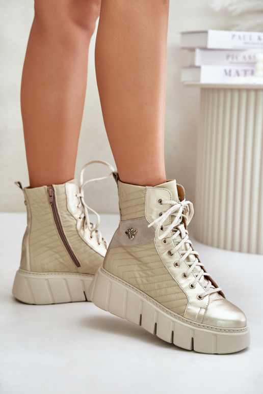 Aulinukai su platforma  06751-25 aukso spalvos