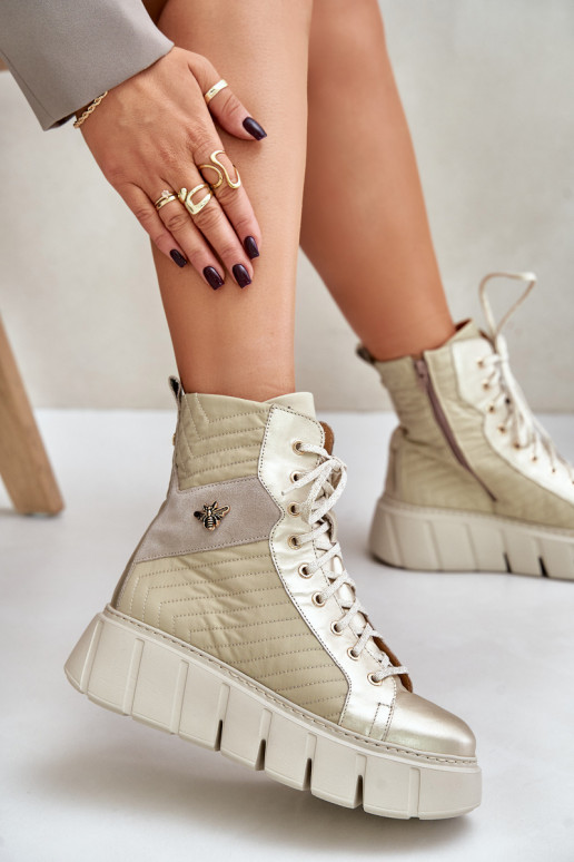 Aulinukai su platforma  06751-25 aukso spalvos